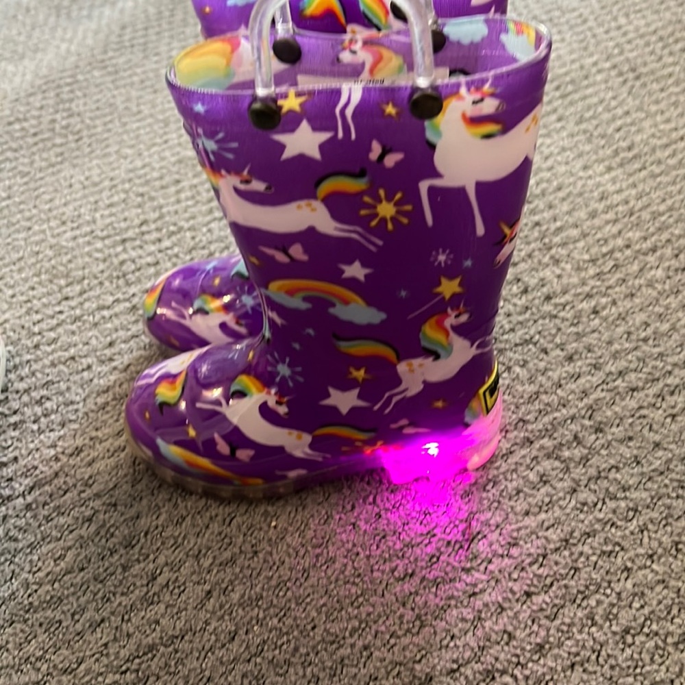 Light up unicorn rain boots